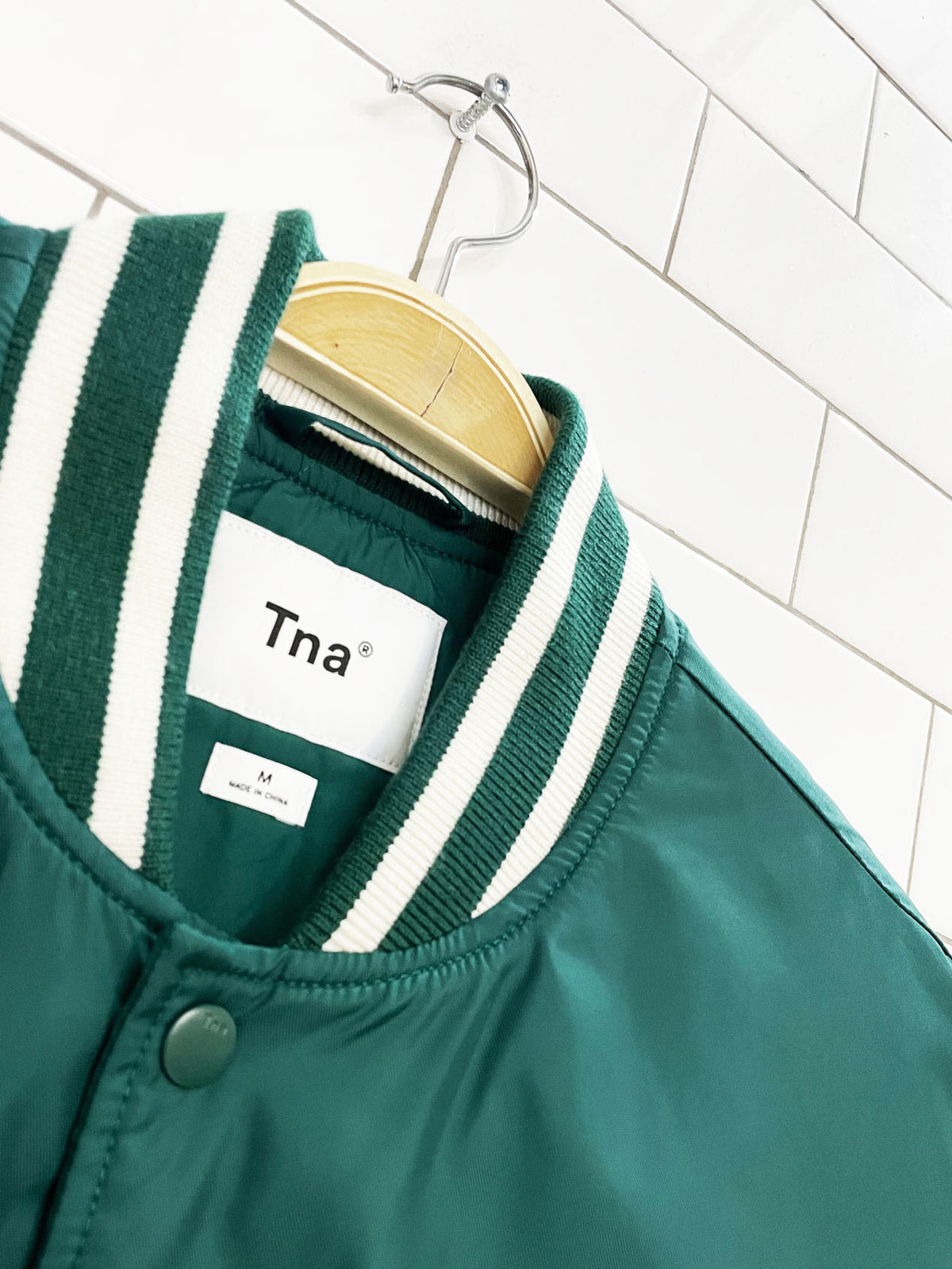 tna oversized quilted stadium varsity jacket | aritzia