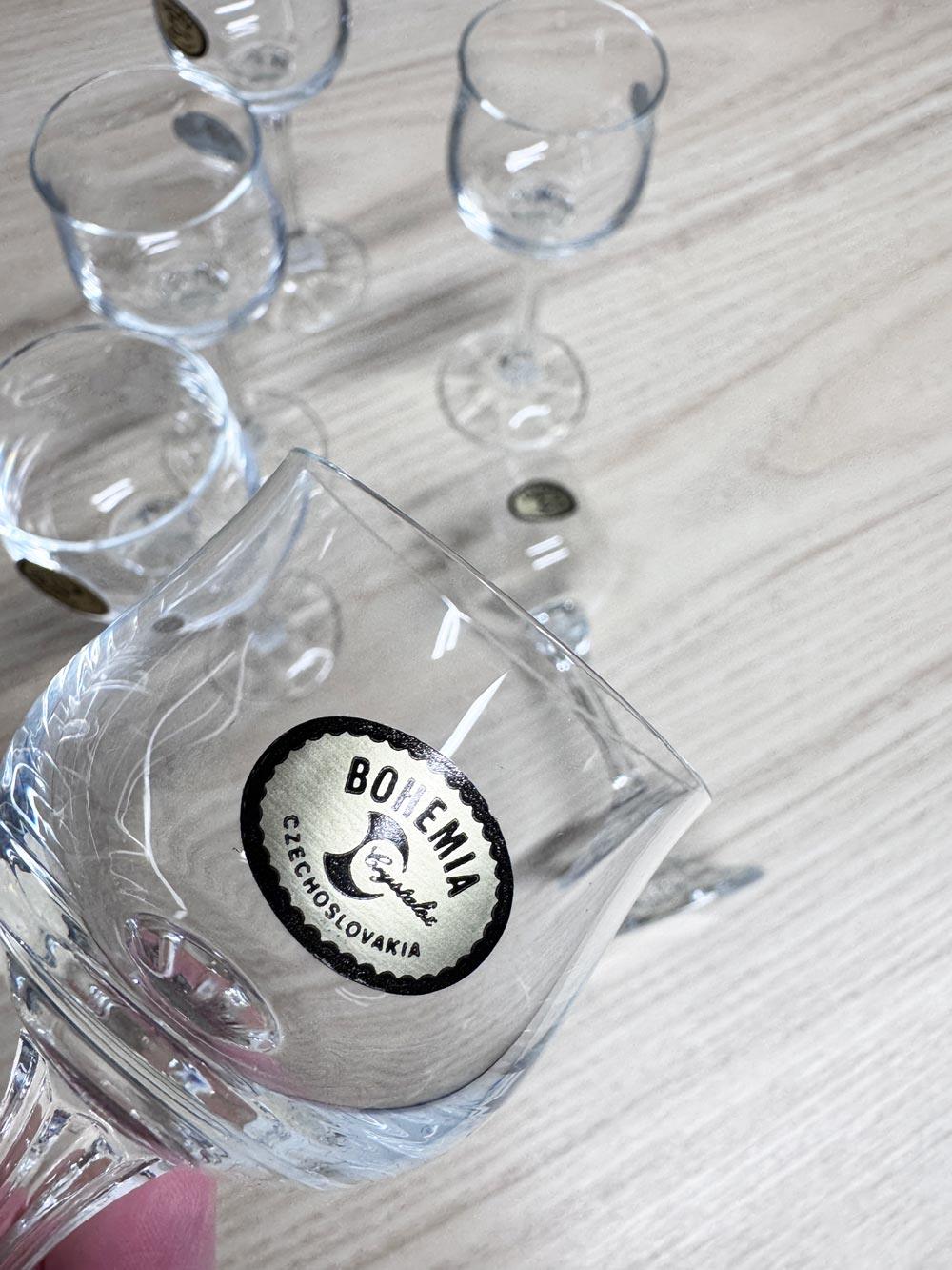 x6 vintage bomemia crystal shot glasses