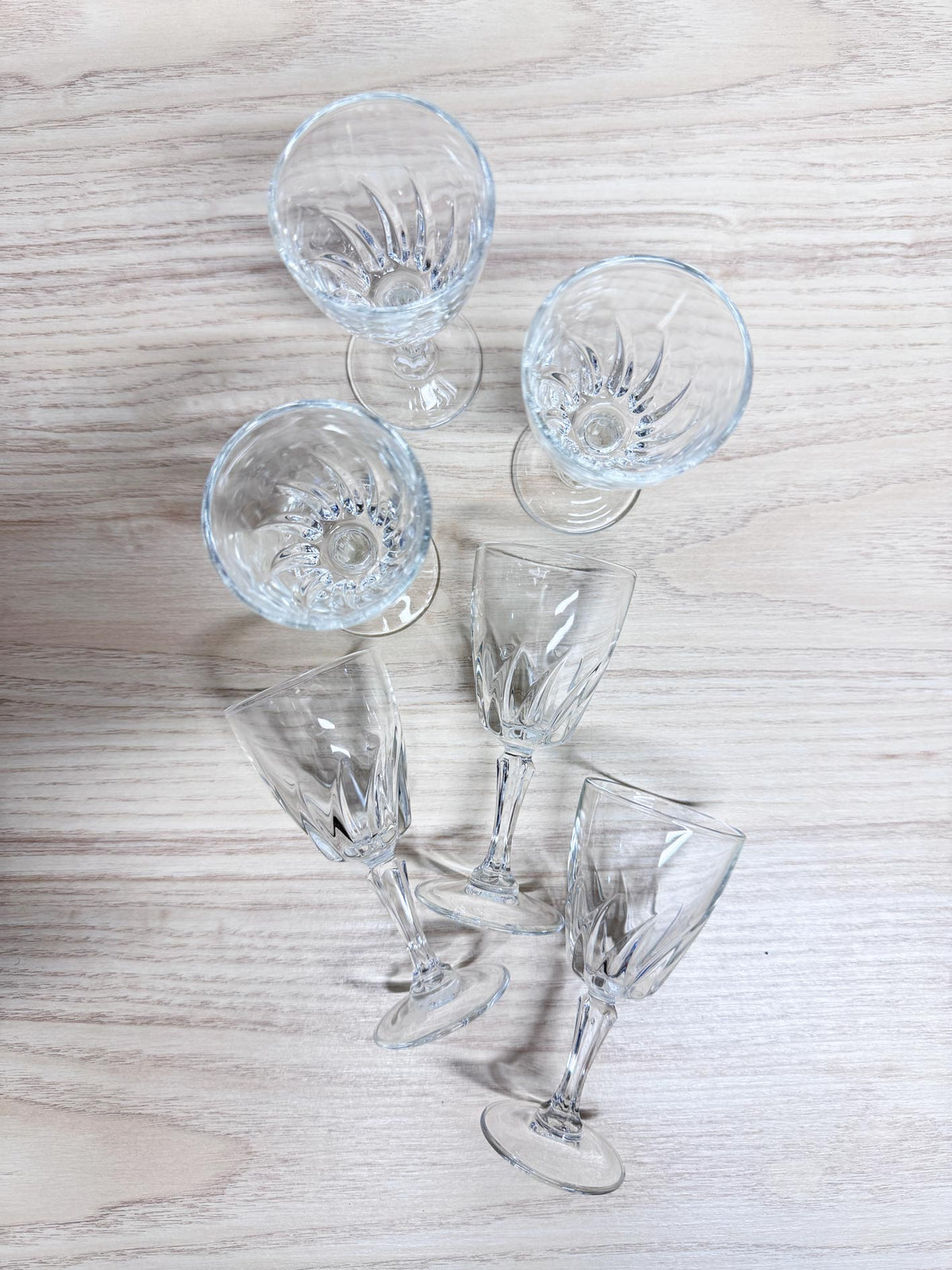 x6 vintage swirl crystal shot glasses | made in France