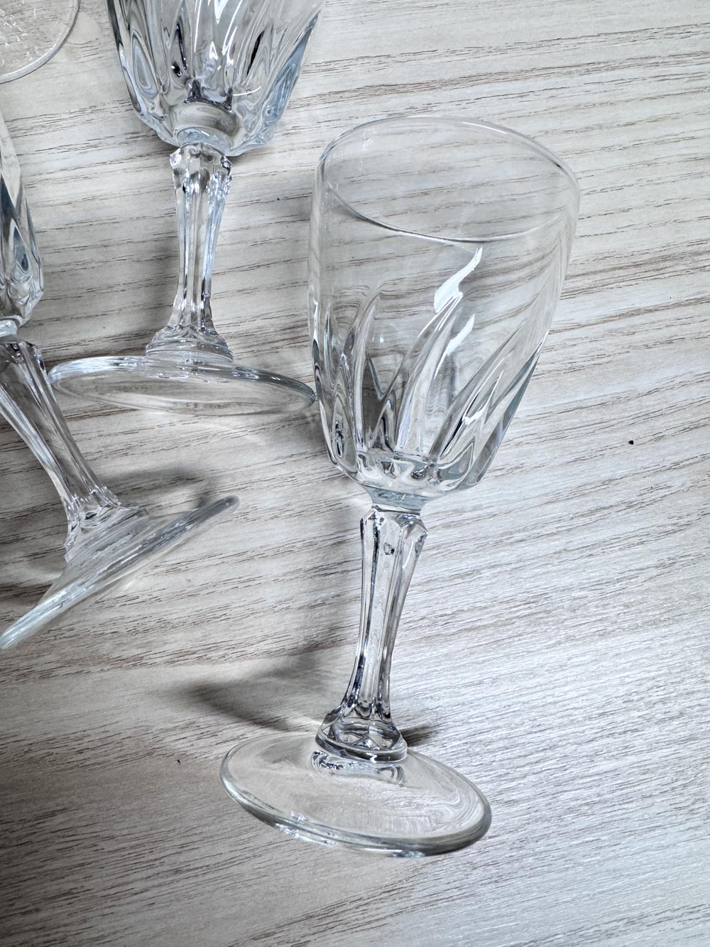 x6 vintage swirl crystal shot glasses | made in France