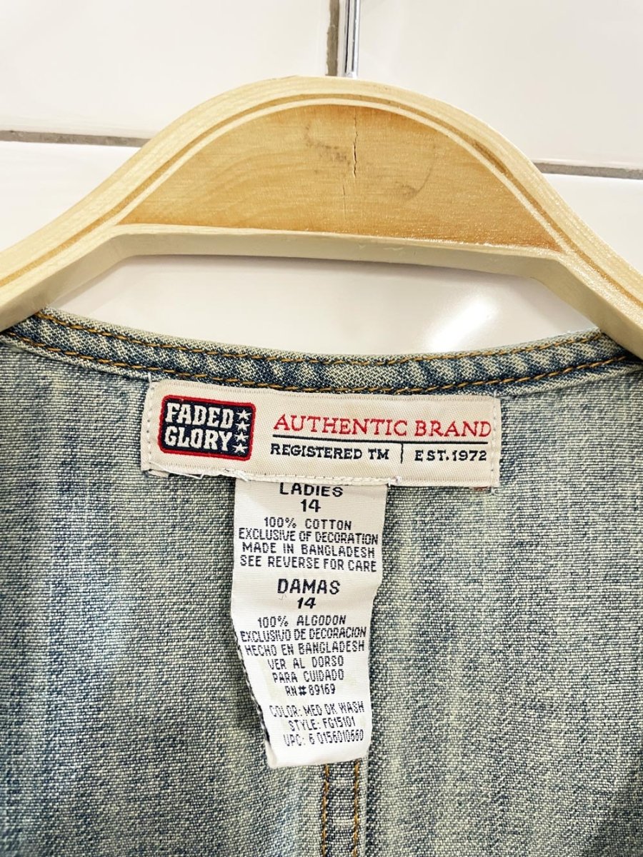 vintage faded glory suede lace up back denim vest - good market thrift store