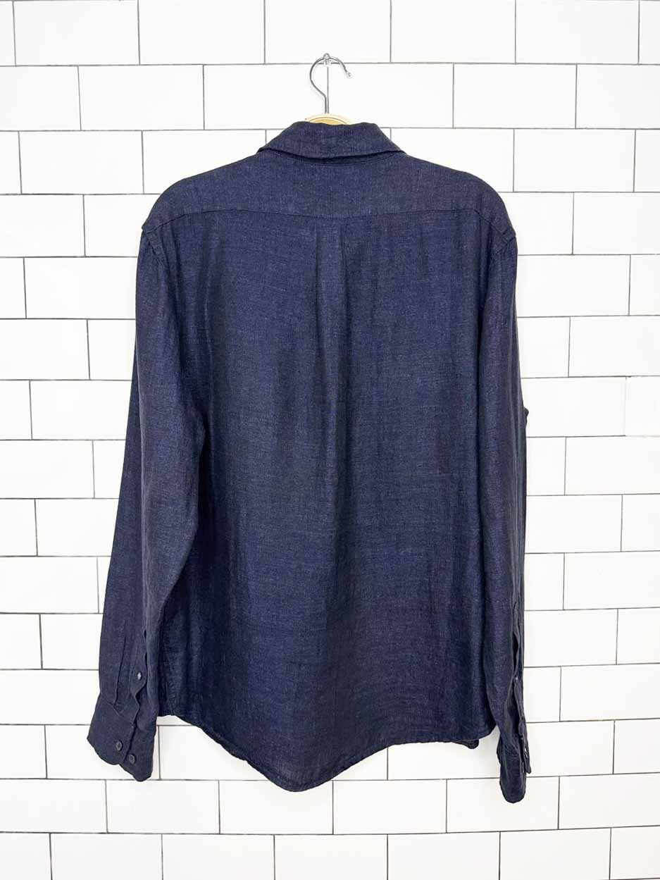 banana republic 100% linen full button shirt