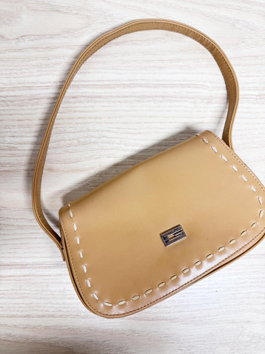 y2k heys faux leather saddle stitch mini shoulder bag