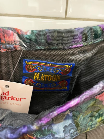 vintage 90s platoon floral waist tapered jeans - good market thrift store