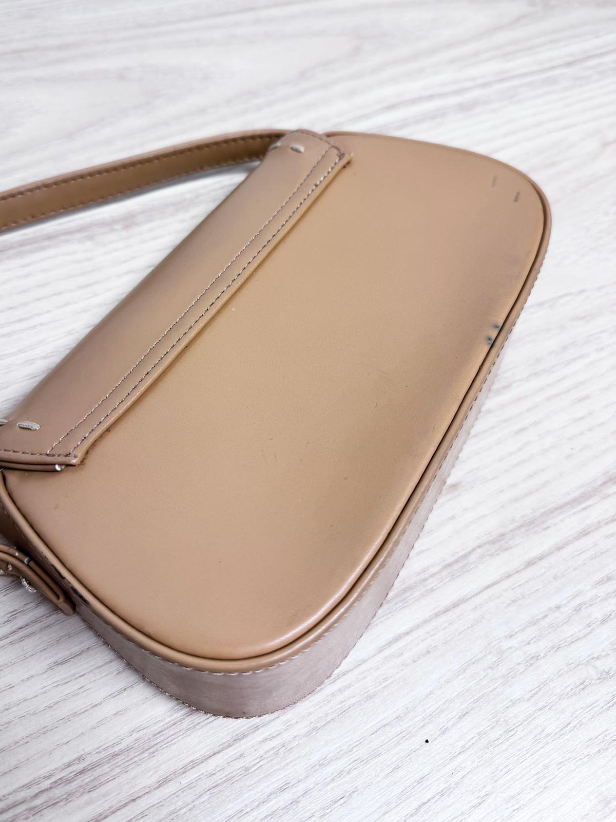 y2k heys faux leather saddle stitch mini shoulder bag