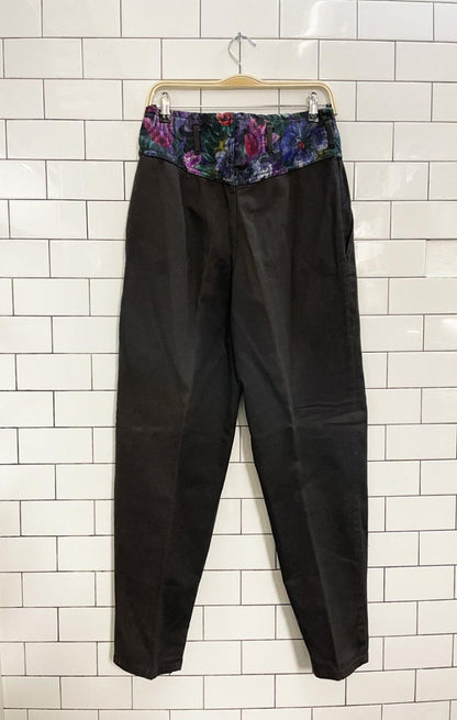 vintage 90s platoon floral waist tapered jeans - good market thrift store