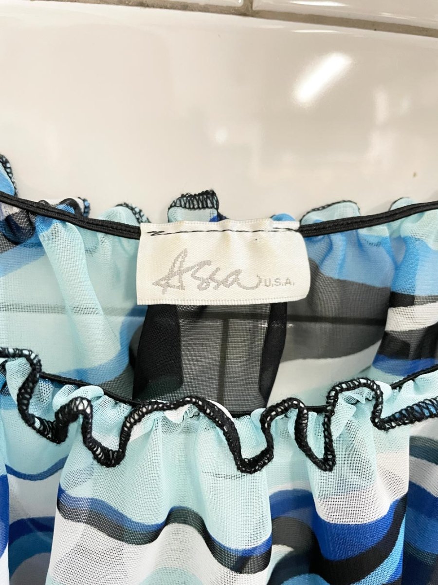 vintage assa USA boho chiffon bell sleeve blouse - good market thrift store