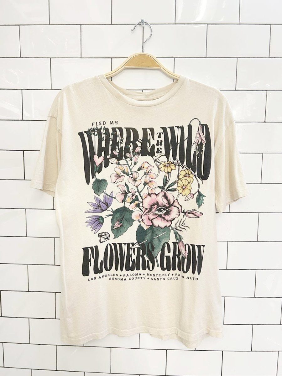 h&m where the wild flowers grow graphic tee - good market thrift store