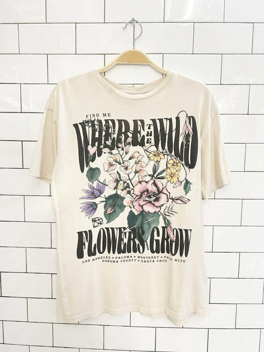 h&m where the wild flowers grow graphic tee - good market thrift store