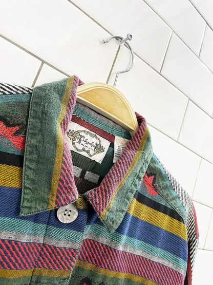 vintage 90s angelique NYC boho woven shirt | made in India - good market thrift store