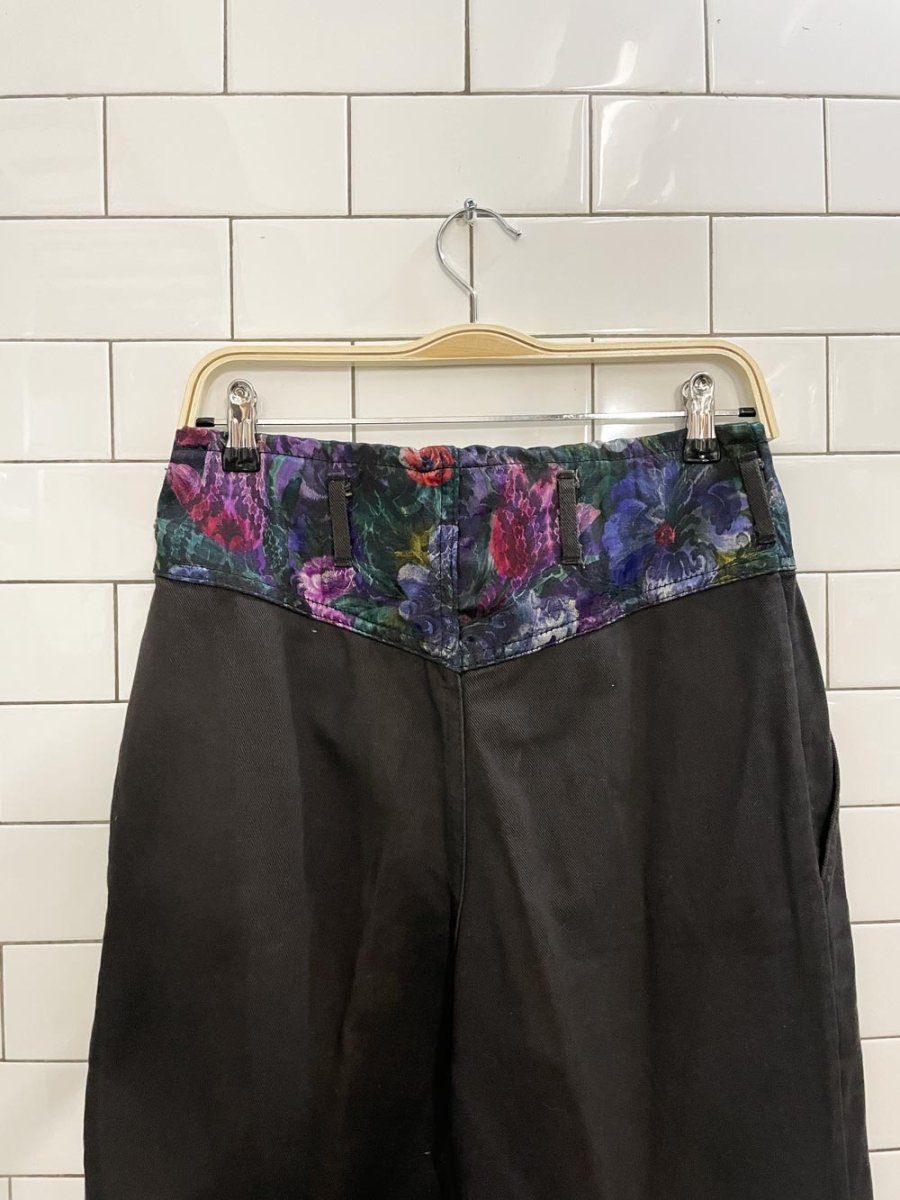 vintage 90s platoon floral waist tapered jeans - good market thrift store