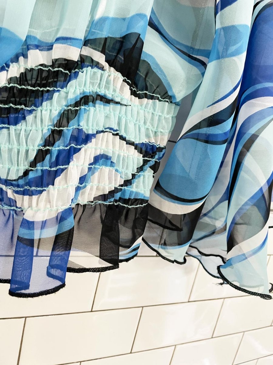 vintage assa USA boho chiffon bell sleeve blouse - good market thrift store