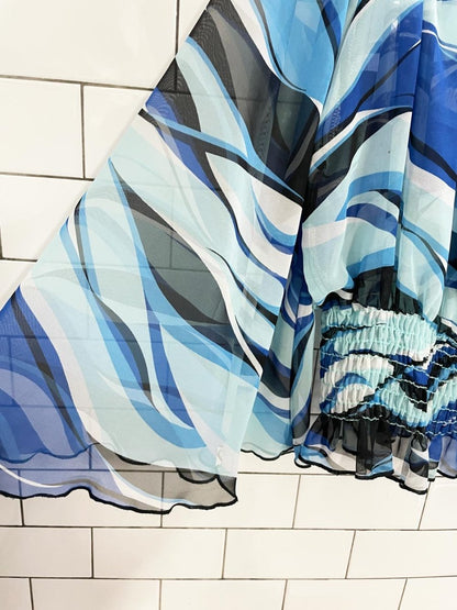 vintage assa USA boho chiffon bell sleeve blouse - good market thrift store