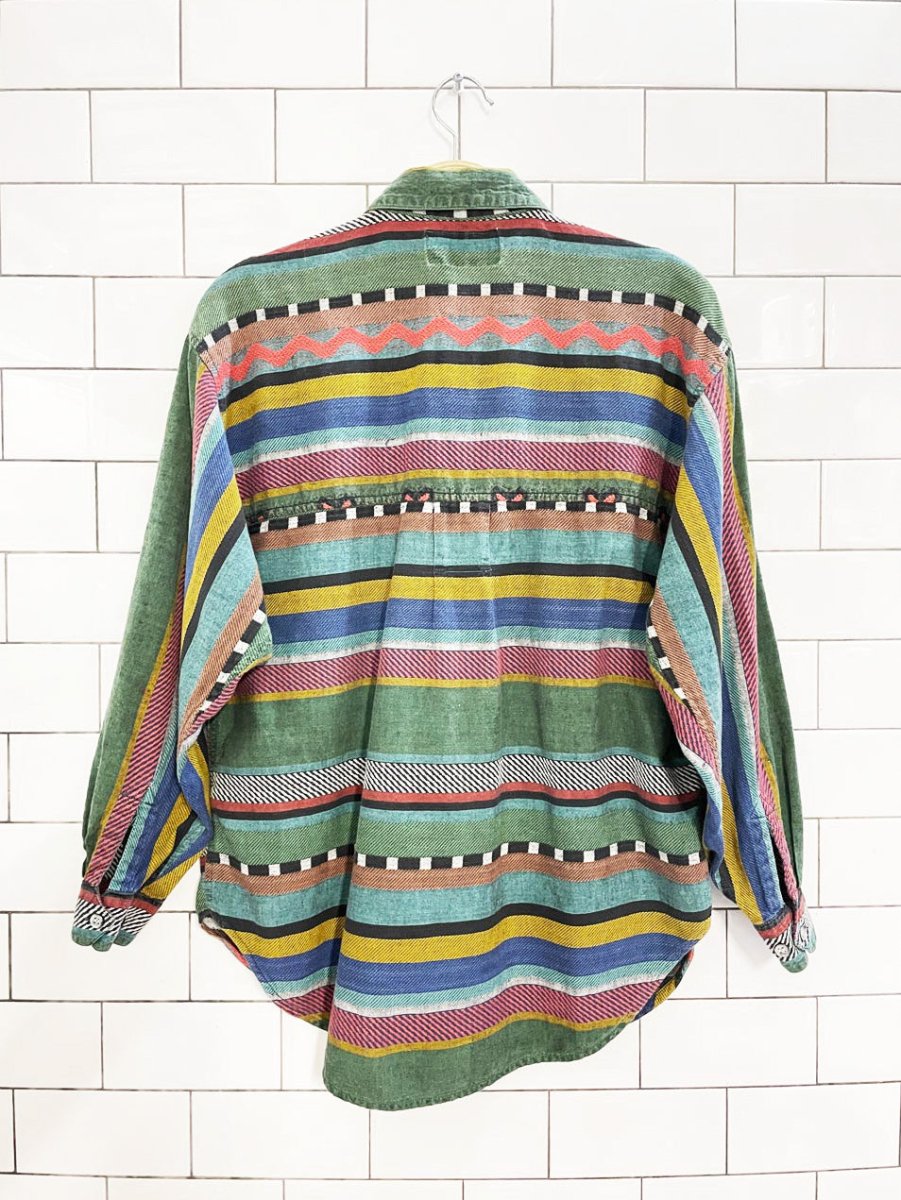vintage 90s angelique NYC boho woven shirt | made in India - good market thrift store