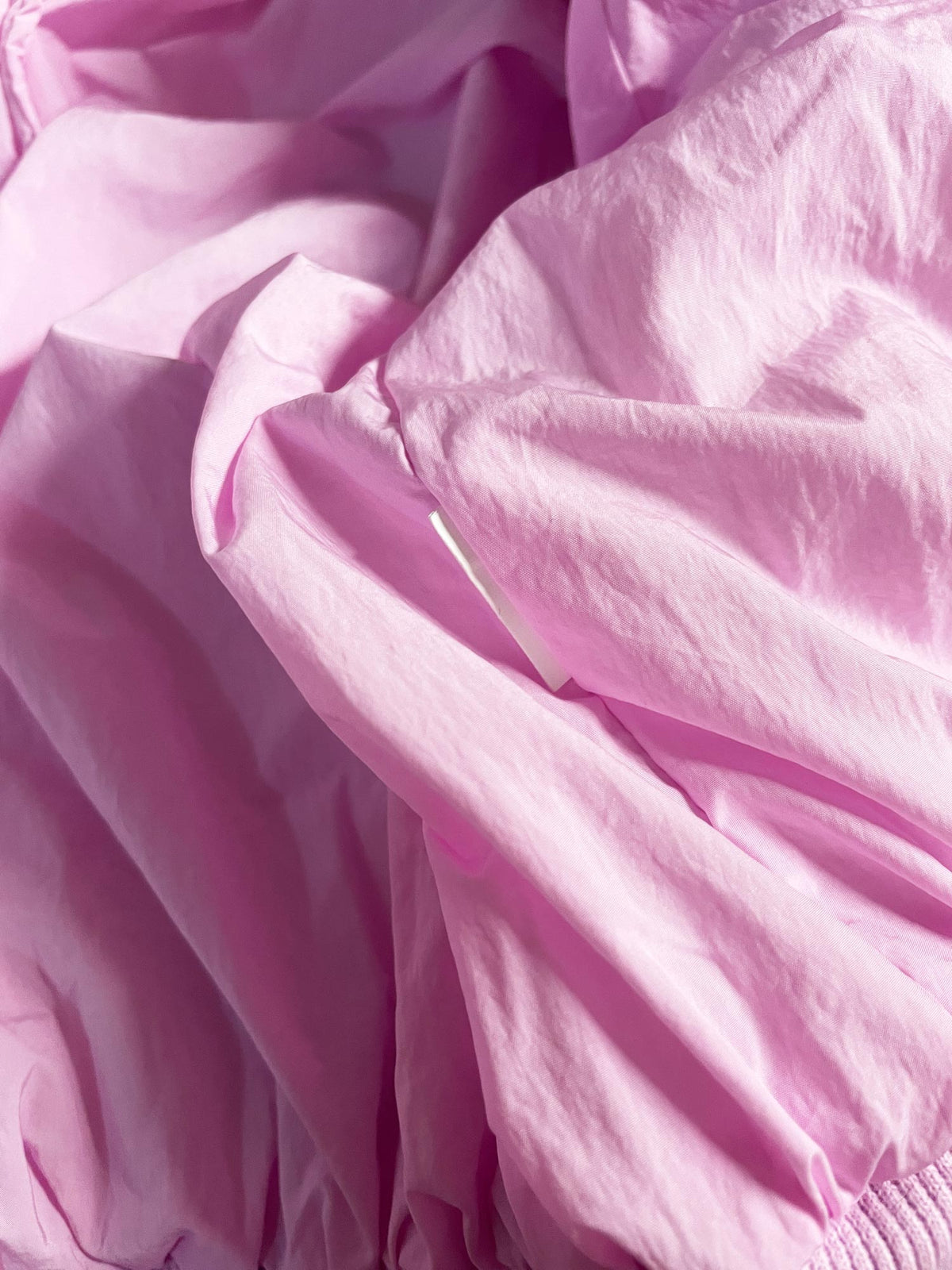 zara x purple magazine bubble crop ruched bomber jacket