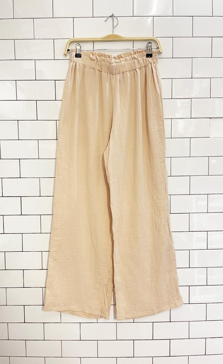 gauze cotton wide leg lounge pant - good market thrift store