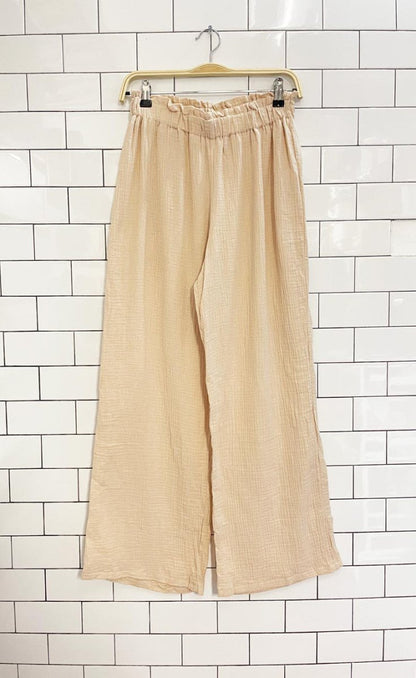gauze cotton wide leg lounge pant - good market thrift store