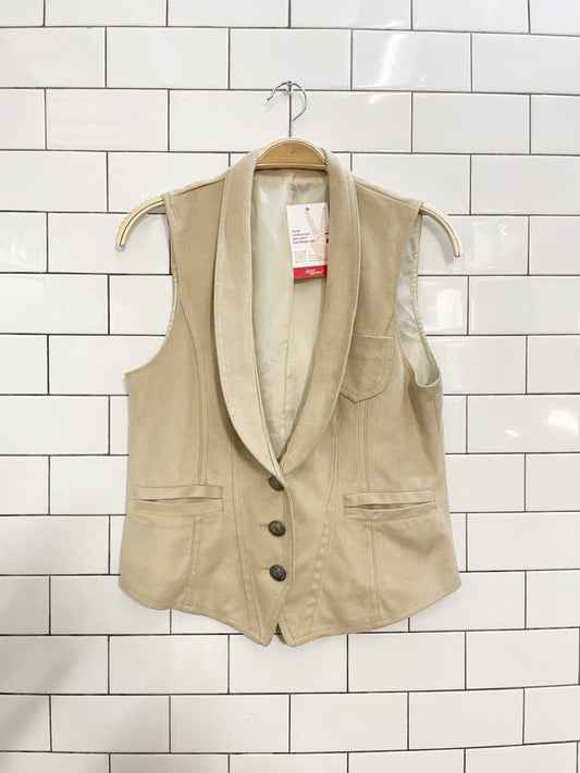 y2k faux suede fitted vest top - good market thrift store