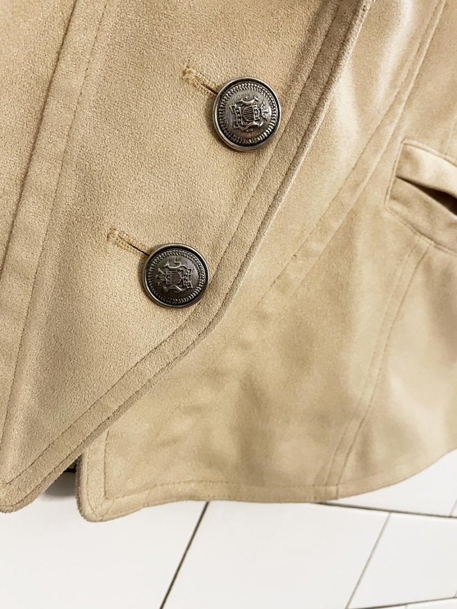 y2k faux suede fitted vest top - good market thrift store