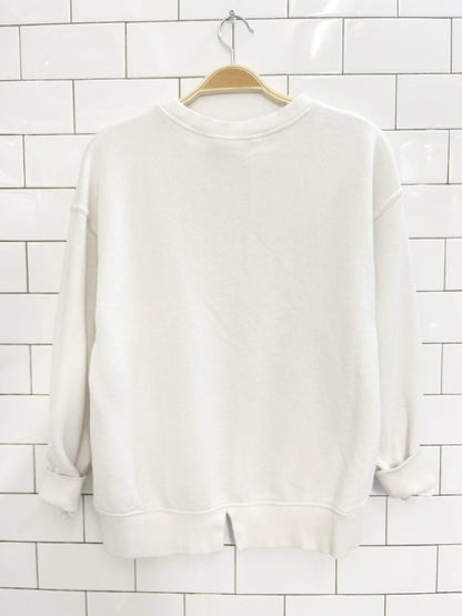 zara x smiley world forever positive sequin daisy graphic crew - good market thrift store