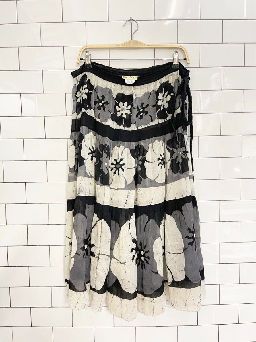 vintage 70s ramona rull wax dye floral wrap skirt - good market thrift store