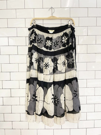vintage 70s ramona rull wax dye floral wrap skirt - good market thrift store