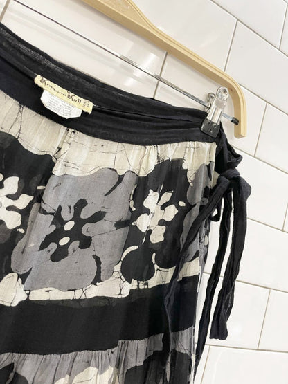 vintage 70s ramona rull wax dye floral wrap skirt - good market thrift store