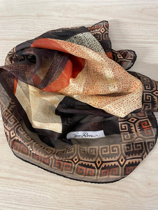 vintage 80s gina renoir metallic chiffon scarf - good market thrift store