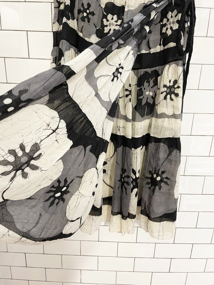 vintage 70s ramona rull wax dye floral wrap skirt - good market thrift store