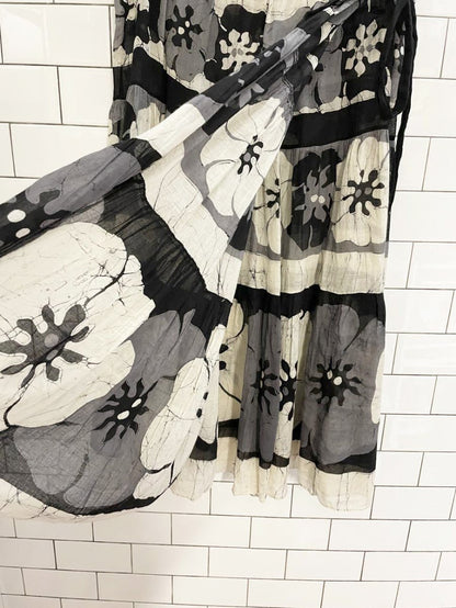 vintage 70s ramona rull wax dye floral wrap skirt - good market thrift store