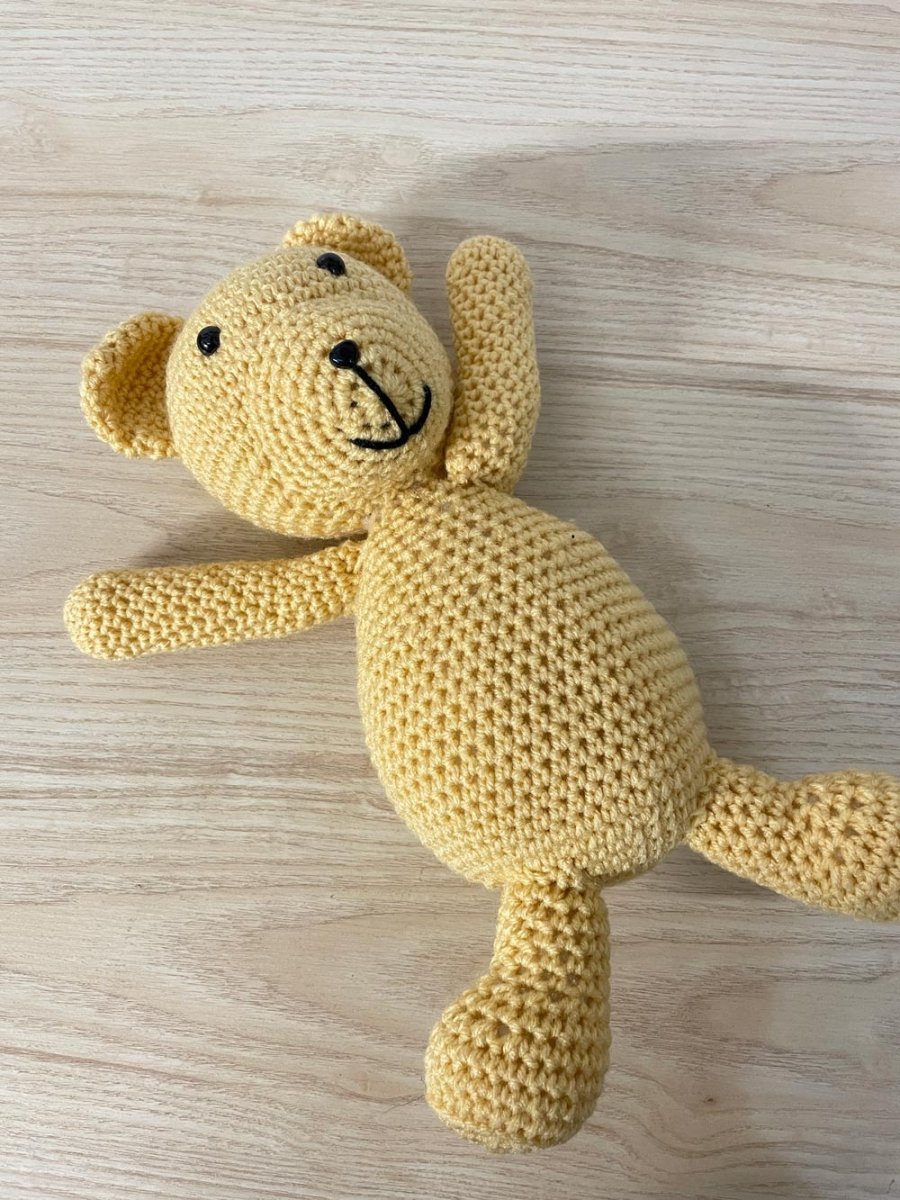 handmade knit teddy plushie - good market thrift store