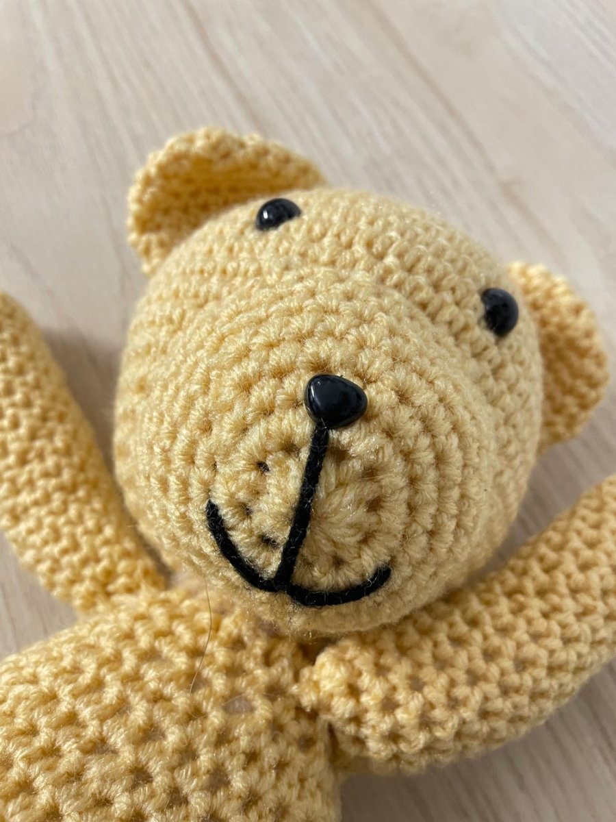handmade knit teddy plushie - good market thrift store