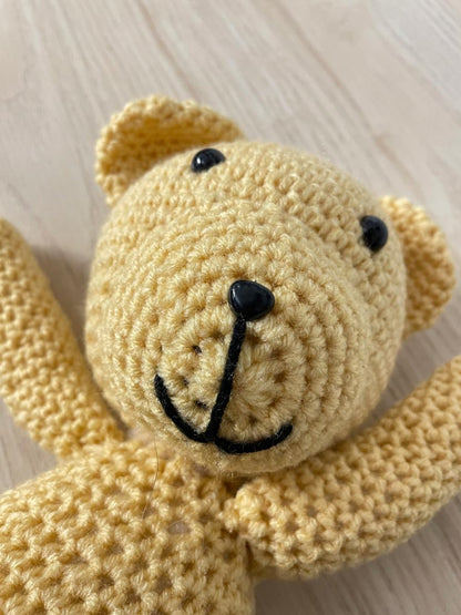 handmade knit teddy plushie - good market thrift store