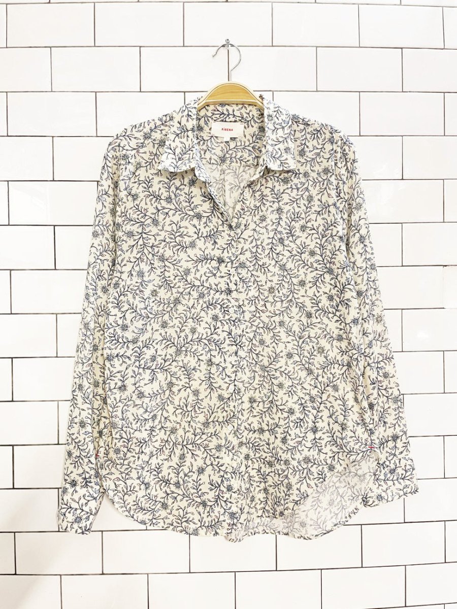 xirena beau floral gauze - like cotton shirt - good market thrift store