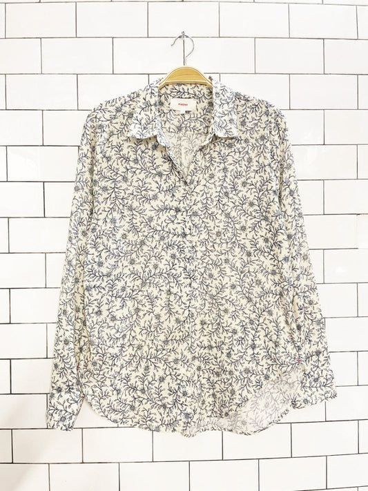 xirena beau floral gauze - like cotton shirt - good market thrift store