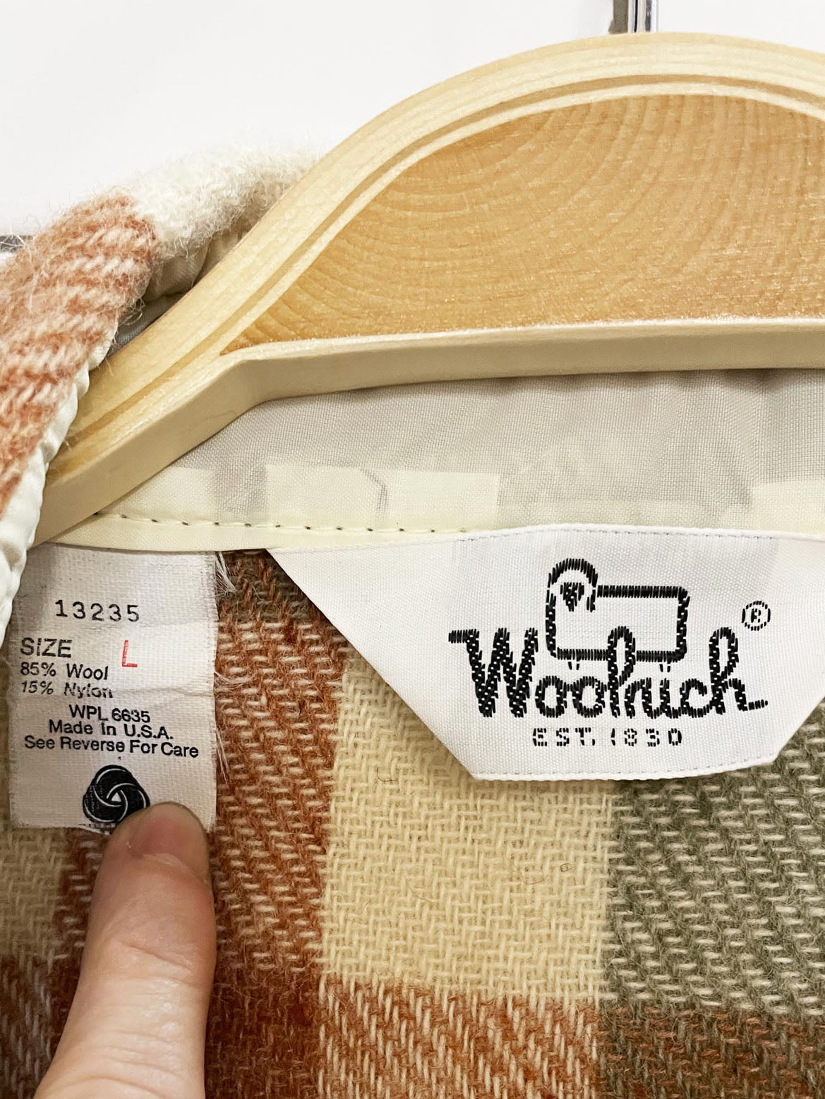 vintage 80s woolrich wool-blend oversized check shirt jacket | made in USA