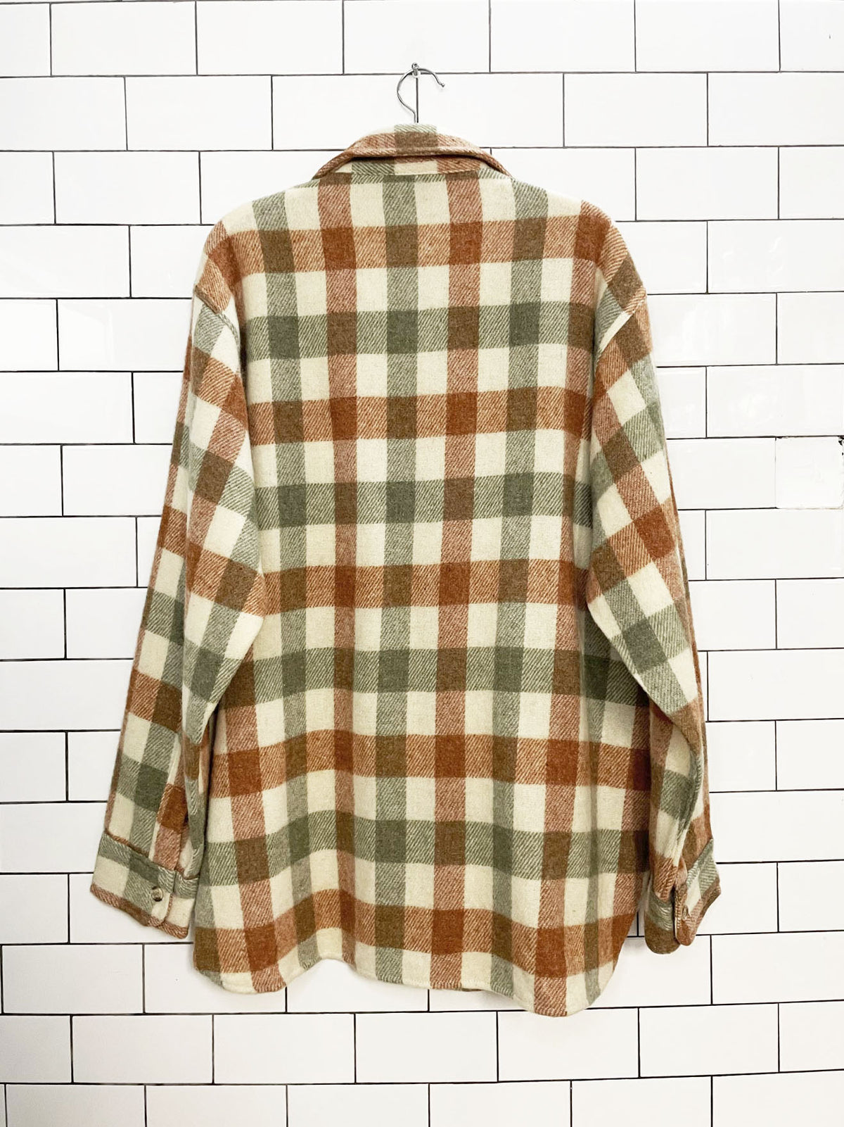 vintage 80s woolrich wool-blend oversized check shirt jacket | made in USA