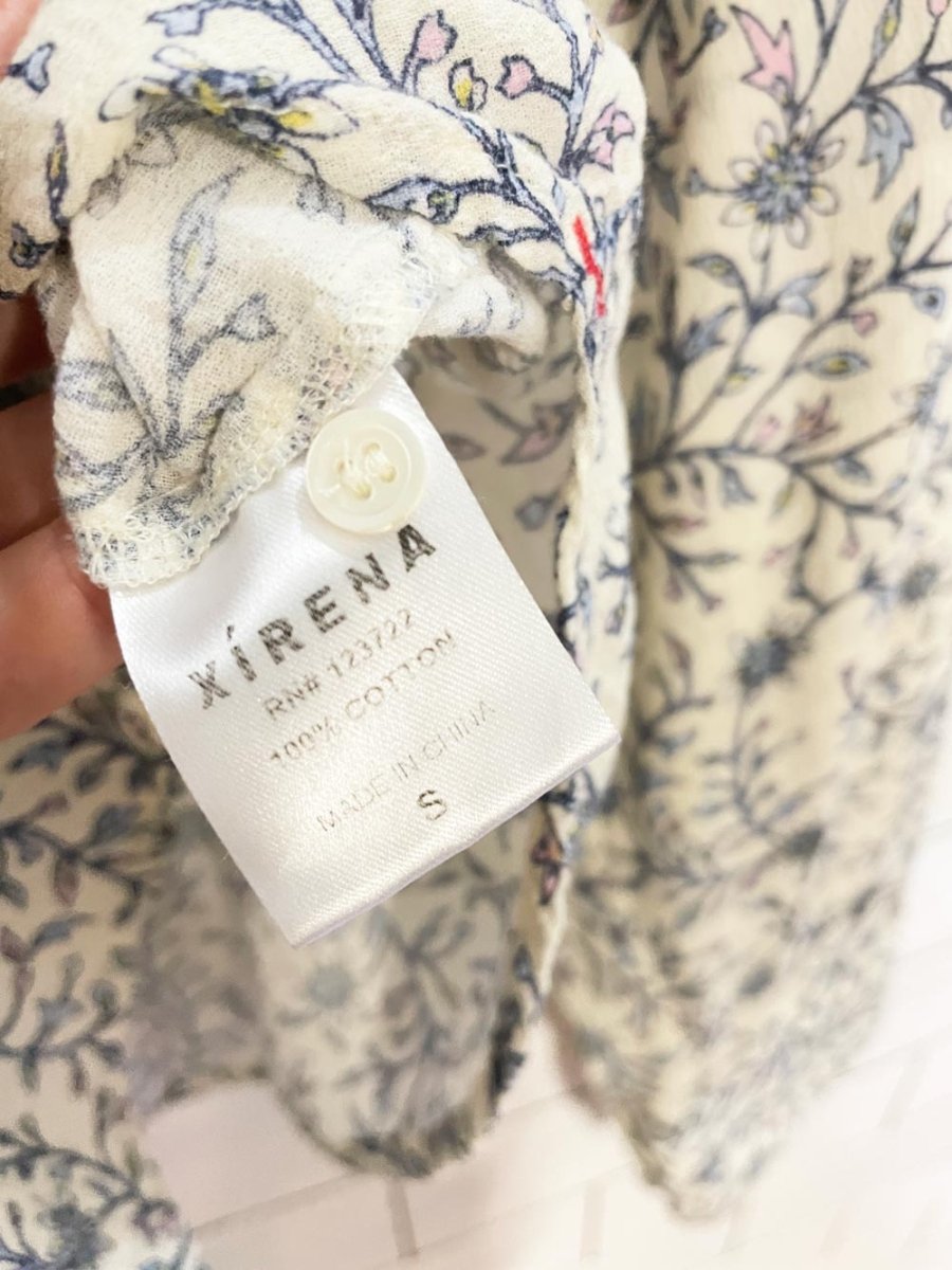 xirena beau floral gauze - like cotton shirt - good market thrift store