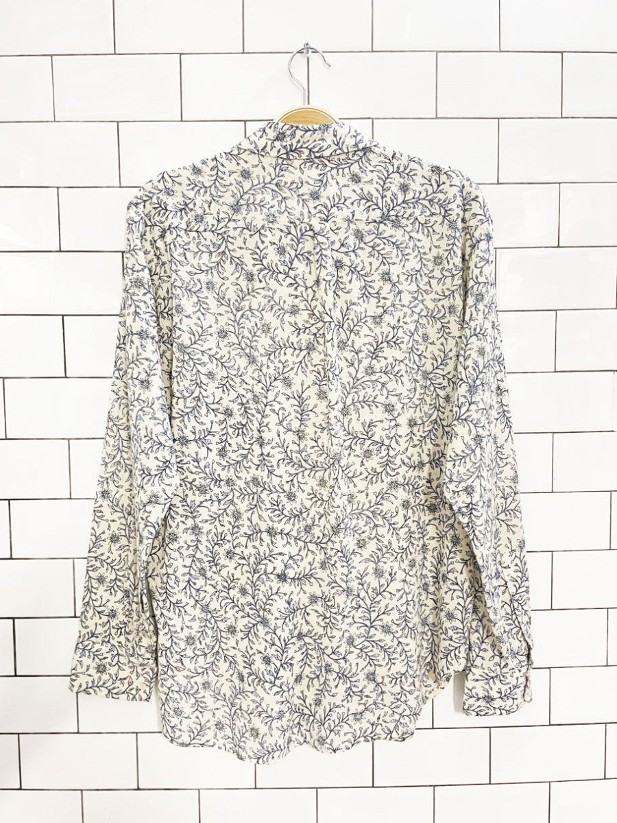 xirena beau floral gauze - like cotton shirt - good market thrift store