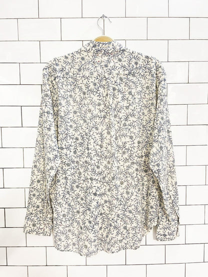 xirena beau floral gauze - like cotton shirt - good market thrift store