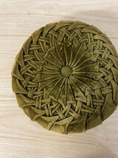 vintage 70s braided velvet seat/floor cusion - good market thrift store