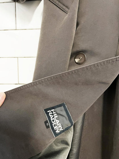 vintage 00s hilary radley soft touch cape back belted trench coat - good market thrift store