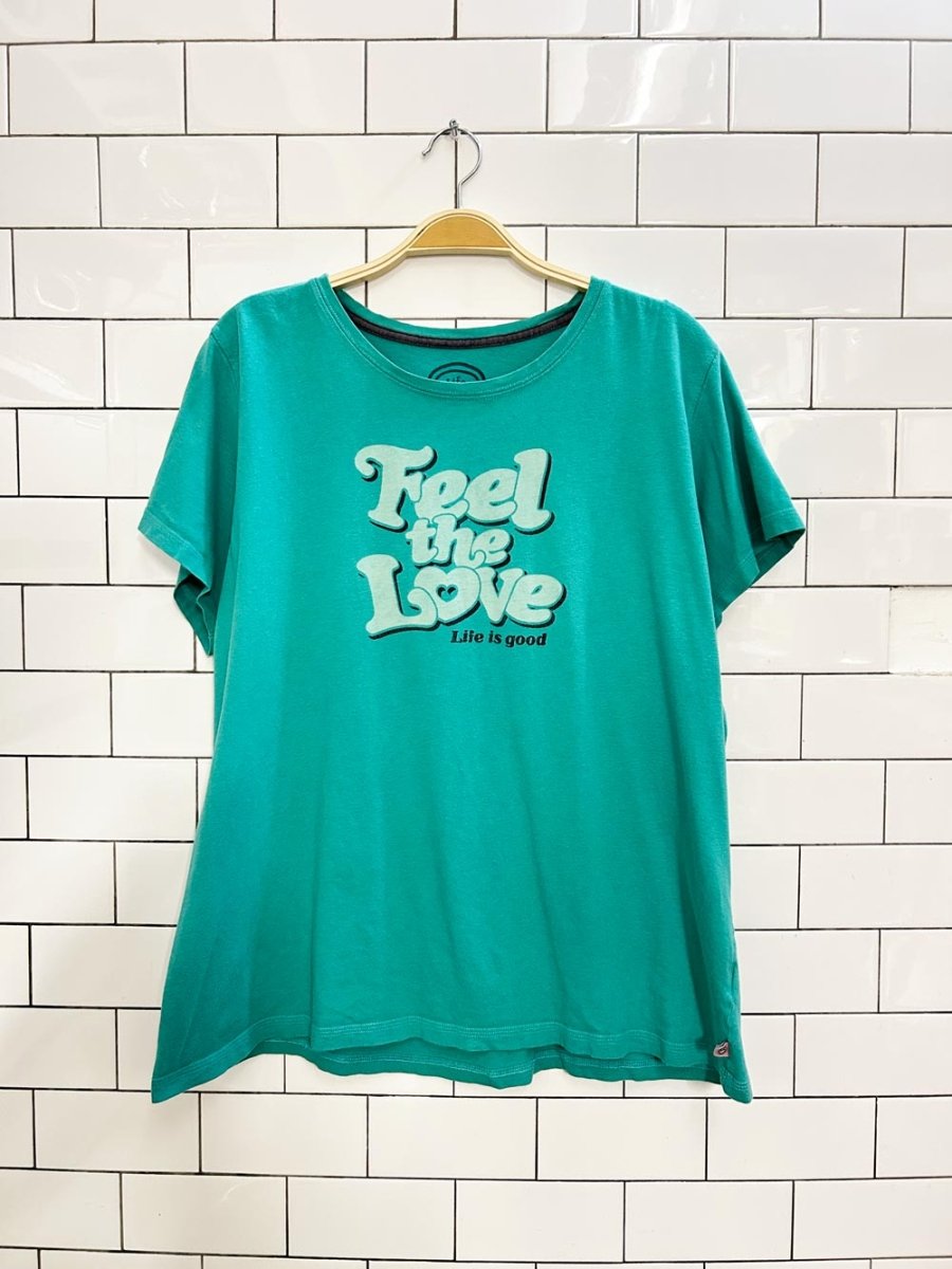 life is good faded feel the love graphic tee - good market thrift store