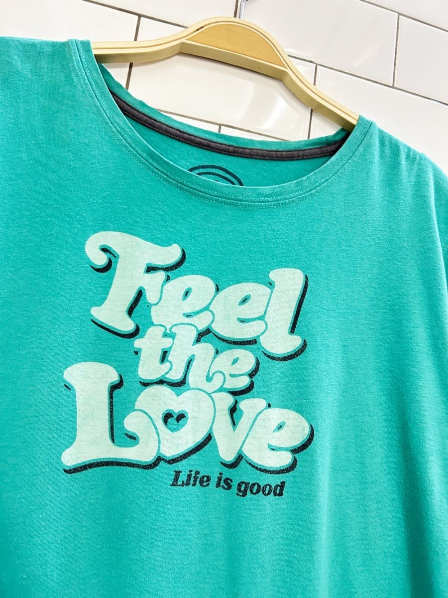 life is good faded feel the love graphic tee - good market thrift store