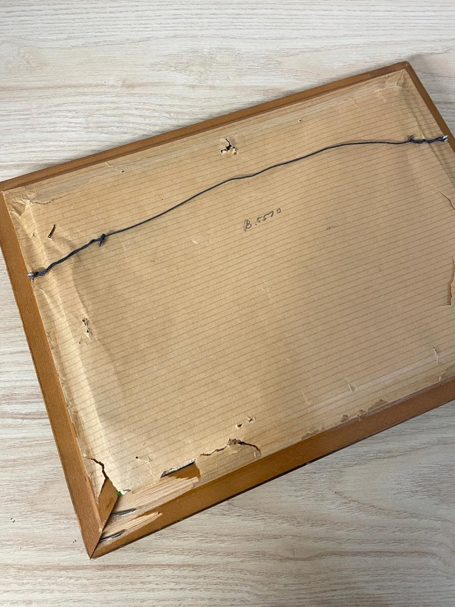 vintage hunting scene cross stitch framed art - good market thrift store