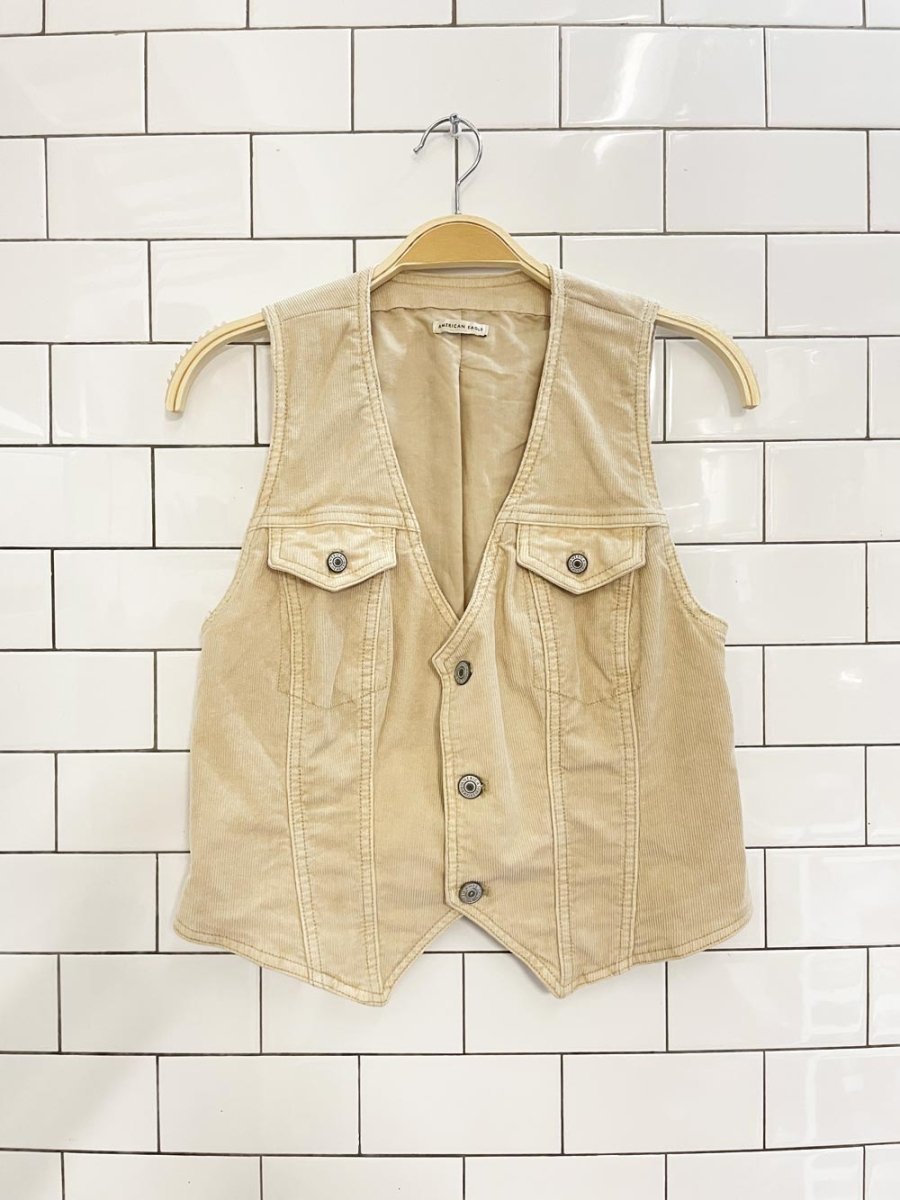 y2k american eagle corduroy vest top - good market thrift store