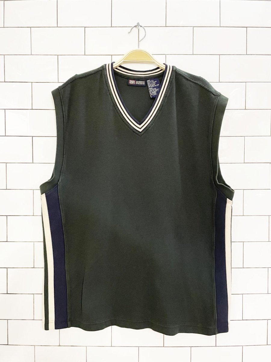 vintage 00s faded glory v - neck ribbed sweatshirt vest - good market thrift store