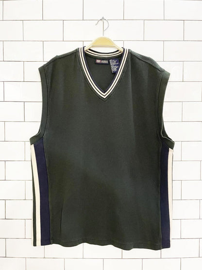 vintage 00s faded glory v - neck ribbed sweatshirt vest - good market thrift store