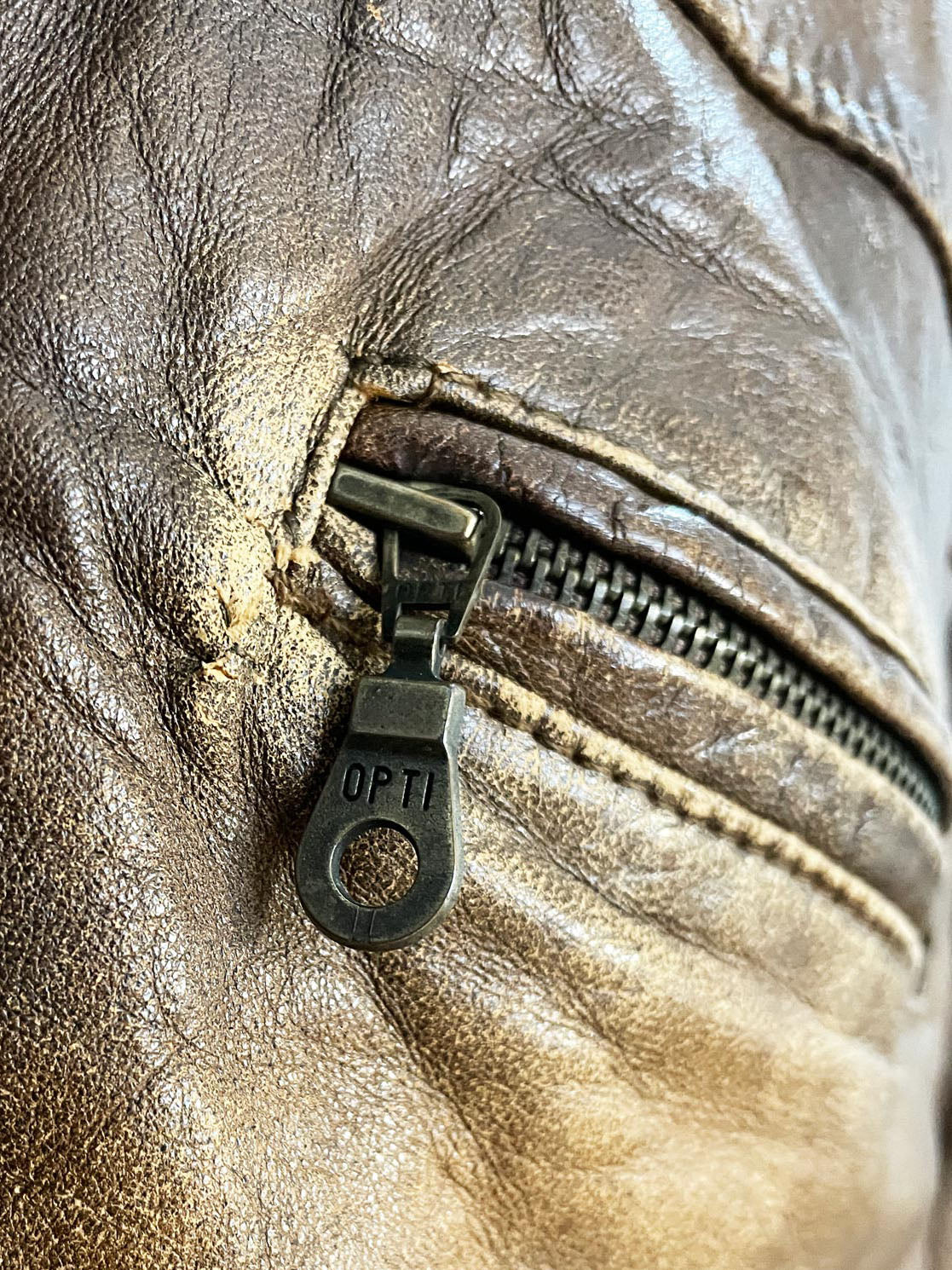 vintage aviator shearling collar soft leather weathered car coat