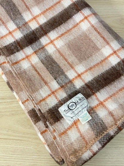 vintage the old mill wool - blend plaid blanket - good market thrift store